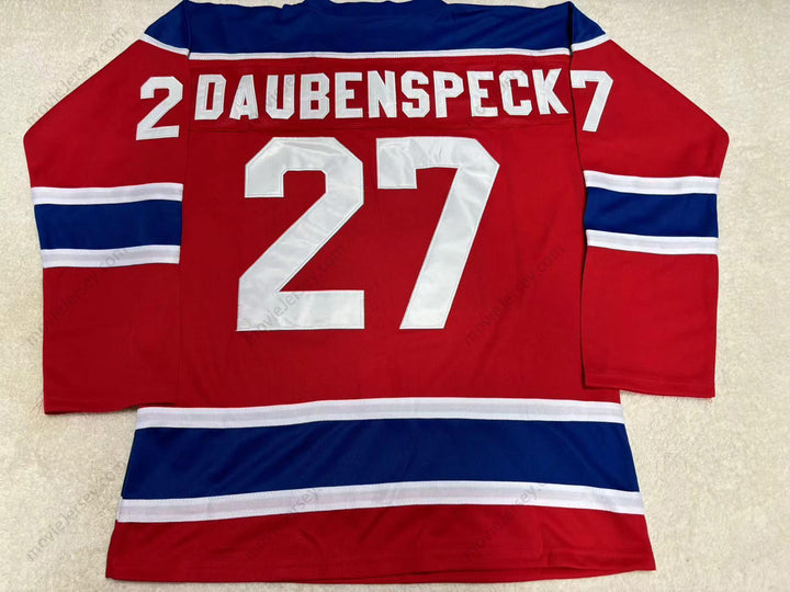Custom Any Name Number KIRK DAUBENSPECK 27 INDIANAPOLIS ICE WHA RACERS THROWBACK RED HOCKEY JERSEY Top Stitched S-6XL