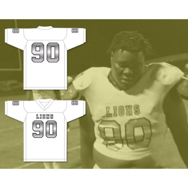 CUSTOM ANY Name Number RONALD OLLIE 90 EMCC LIONS FOOTBALL JERSEY INCLUDES PATCHES Top Stitched S-6XL