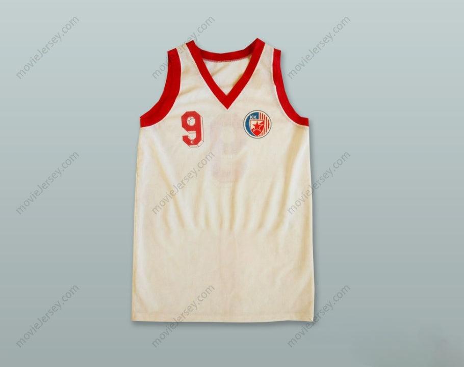 CUSTOM ANY Name Number KK CRVENA ZVEZDA 9 RED STAR BEOGRAD SERBIA WHITE BASKETBALL JERSEY Top Stitched S-6XL