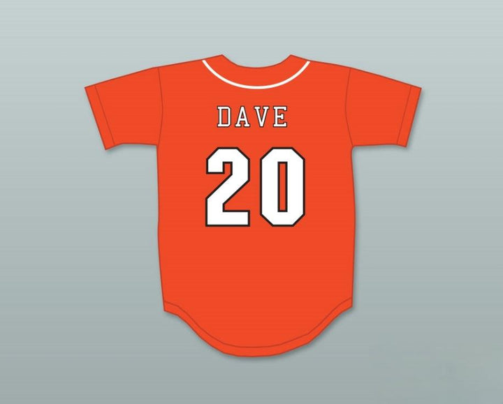Custom Any Name Number DAVE ENGLAND 20 SWALLOWS PLAY BALL ORANGE BASEBALL JERSEY Top Stitched S-6XL