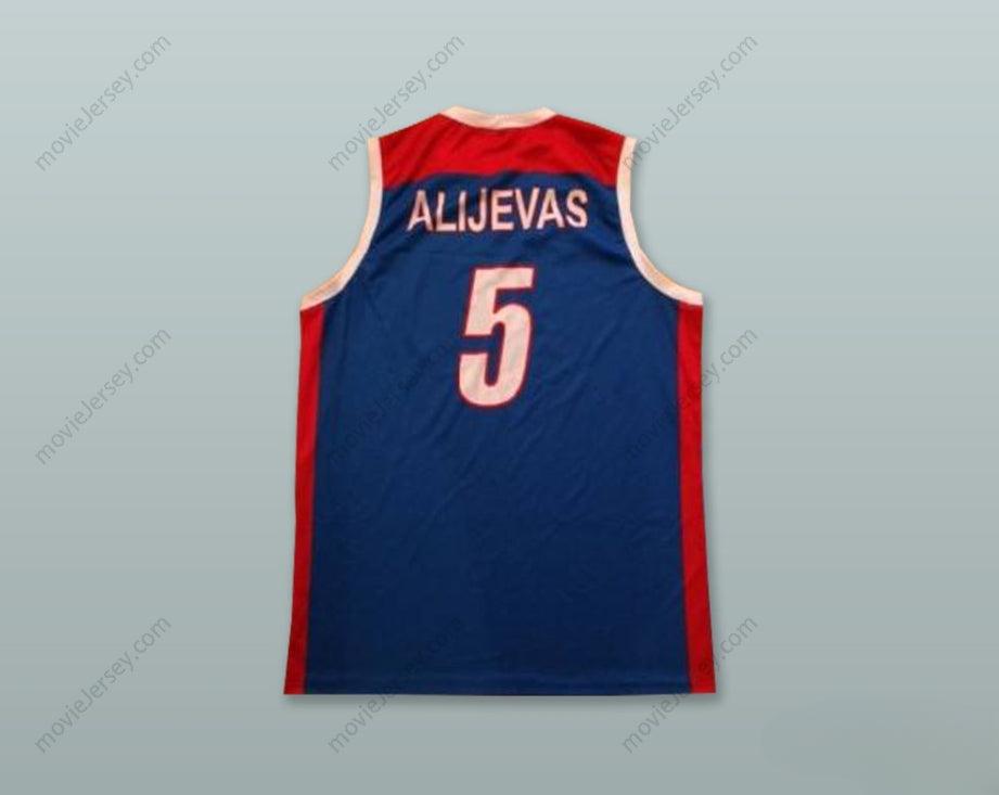 CUSTOM ANY Name Number ALIJEVAS 5 AZERBAIJAN BLUE BASKETBALL JERSEY Top Stitched S-6XL