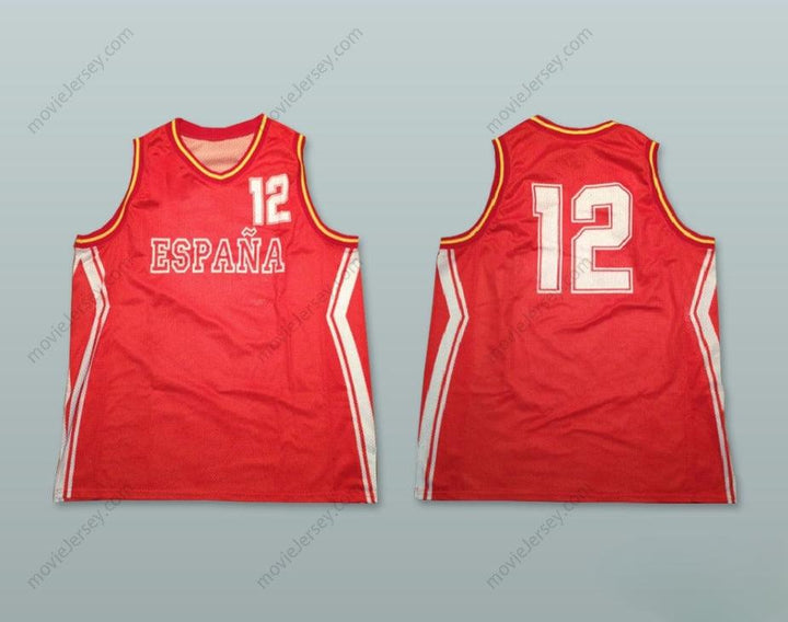 CUSTOM ANY Name Number ESPANA 12 NATIONAL TEAM BASKETBALL JERSEY Top Stitched S-6XL