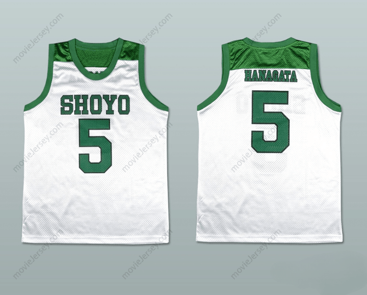 CUSTOM ANY Name Number SLAM DUNK SHOYO 5 TORU HANAGATA WHITE BASKETBALL JERSEY MANGA Top Stitched S-6XL