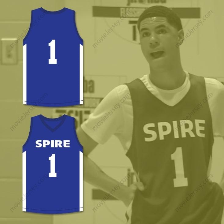 CUSTOM ANY Name Number LAMELO BALL 1 SPIRE  BLUE BASKETBALL JERSEY Top Stitched S-6XL