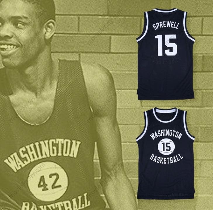 CUSTOM ANY Name Number LATRELL SPREWELL 15  HIGH SCHOOL PURGOLDERS BASKETBALL JERSEY Top Stitched S-6XL