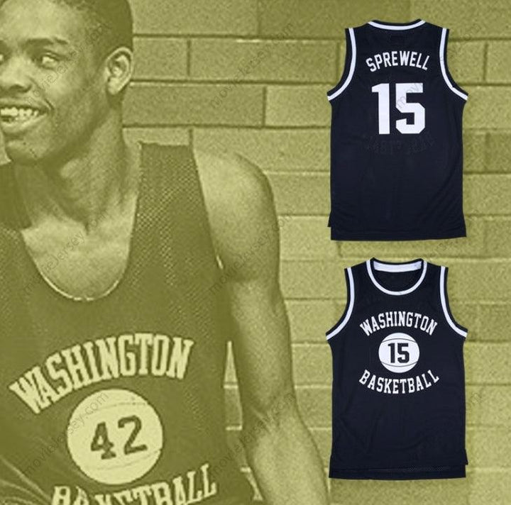 CUSTOM ANY Name Number LATRELL SPREWELL 15  HIGH SCHOOL PURGOLDERS BASKETBALL JERSEY Top Stitched S-6XL