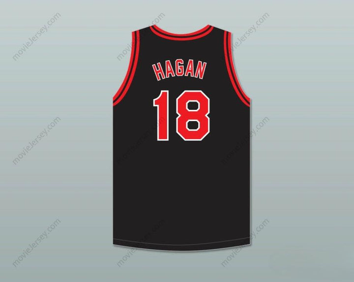 CUSTOM ANY Name Number CLIFF HAGAN 18 OWENSBORO HIGH SCHOOL RED DEVILS BLACK BASKETBALL JERSEY 2 Top Stitched S-6XL