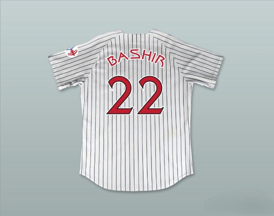 Custom Any Name Number DOCTOR JULIAN BASHIR 22 DEEP SPACE NINERS WHITE PINSTRIPED BASEBALL JERSEY Top Stitched S-6XL