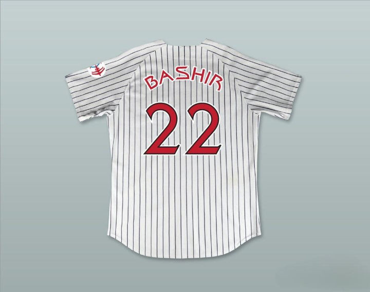 Custom Any Name Number DOCTOR JULIAN BASHIR 22 DEEP SPACE NINERS WHITE PINSTRIPED BASEBALL JERSEY Top Stitched S-6XL