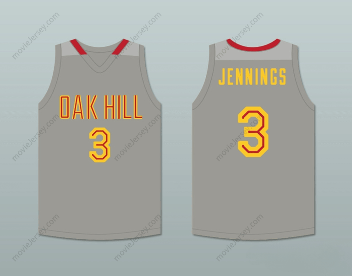 CUSTOM ANY Name Number BRANDON JENNINGS 3 OAK HILL ACADEMY GRAY BASKETBALL JERSEY Top Stitched S-6XL