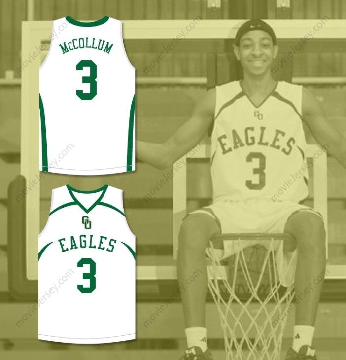 CUSTOM ANY Name Number CJ MCCOLLUM 3 GLENOAK HIGH SCHOOL WHITE BASKETBALL JERSEY Top Stitched S-6XL
