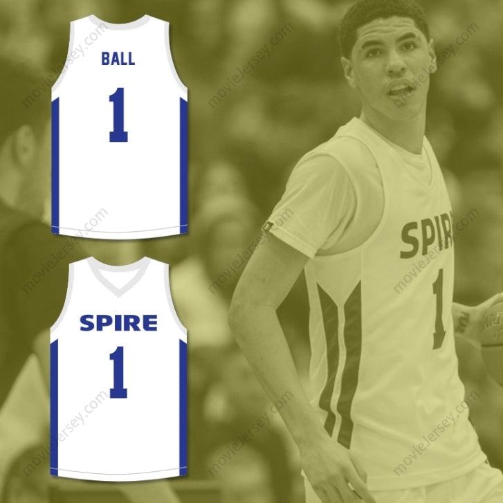 CUSTOM ANY Name Number LAMELO BALL 1 SPIRE WHITE BASKETBALL JERSEY Top Stitched S-6XL