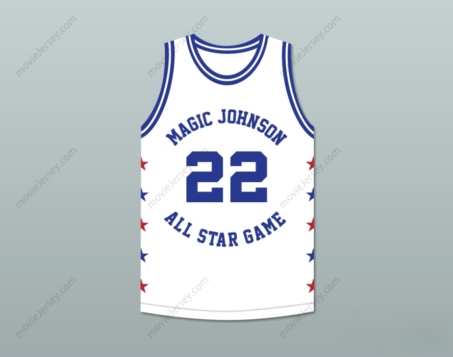 CUSTOM ANY Name Number CLYDE DREXLER 22 MAGIC JOHNSON ALL STAR GAME WHITE BASKETBALL JERSEY 1988 MIDSUMMER NIGHT'S MAGIC CHARITY EVENT Top Stitched S-6XL