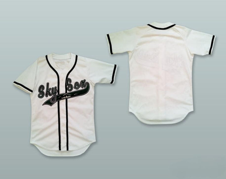 Custom Any Name Number COLORADO SPRINGS SKY SOX WHITE BUTTON DOWN BASEBALL JERSEY Top Stitched S-6XL
