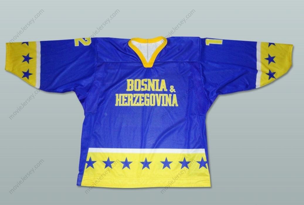 Custom Any Name Number Bosnia and Herzegovina National Team Blue Hockey Jersey Any Player or Number Stitched Top Stitched S-6XL