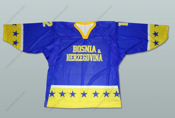 Custom Any Name Number Bosnia and Herzegovina National Team Blue Hockey Jersey Any Player or Number Stitched Top Stitched S-6XL