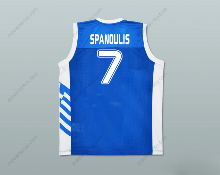 CUSTOM ANY Name Number GREECE VASSILIS SPANOULIS 7 BASKETBALL JERSEY STITCH SEWN ANY PLAYER Top Stitched S-6XL