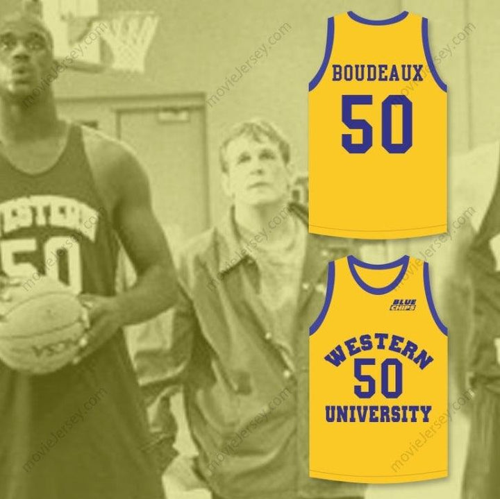 CUSTOM ANY Name Number SHAQ NEON BOUDEAUX 50   YELLOW BASKETBALL JERSEY WITH BLUE CHIPS PATCH Top Stitched S-6XL