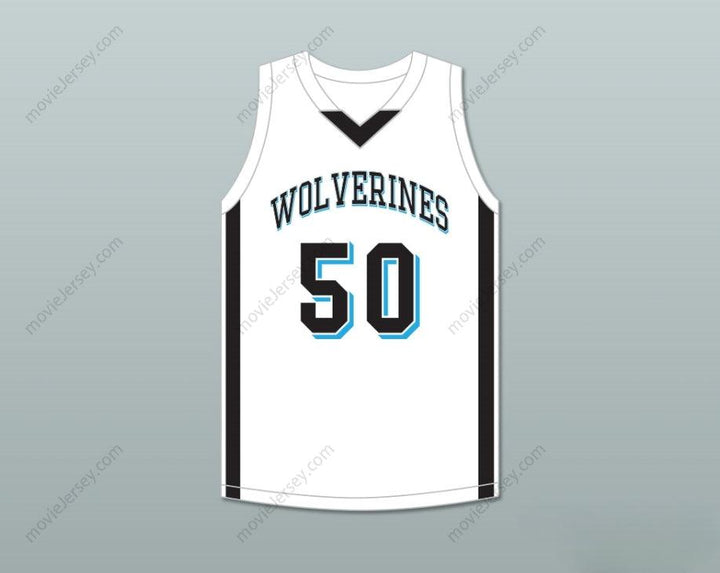 CUSTOM ANY Name Number ROB GRONKOWSKI 50  HILLS HIGH SCHOOL WOLVERINES WHITE BASKETBALL JERSEY 2 Top Stitched S-6XL