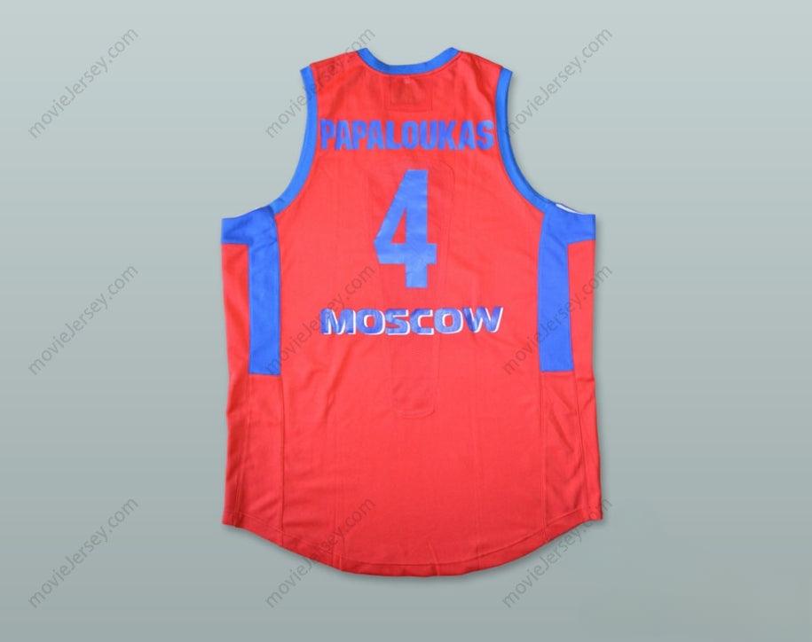 CUSTOM ANY Name Number THEO PAPALOUKAS 4 CSKA MOSCOW BASKETBALL JERSEY Top Stitched S-6XL