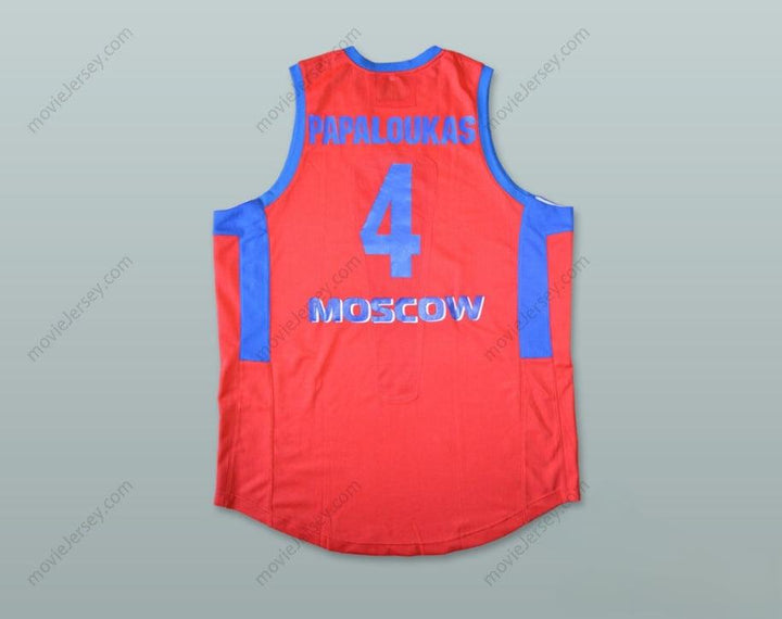 CUSTOM ANY Name Number THEO PAPALOUKAS 4 CSKA MOSCOW BASKETBALL JERSEY Top Stitched S-6XL
