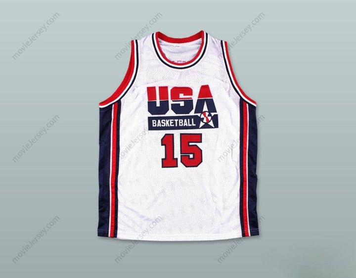 CUSTOM ANY Name Number 1992 MAGIC JOHNSON 15 USA HOME BASKETBALL JERSEY Top Stitched S-6XL