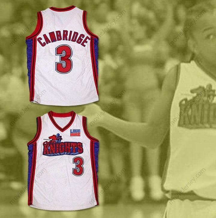 CUSTOM ANY Name Number CALVIN CAMBRIDGE 3 LOS ANGELES KNIGHTS WHITE BASKETBALL JERSEY WITH LIKE MIKE PATCH Top Stitched S-6XL