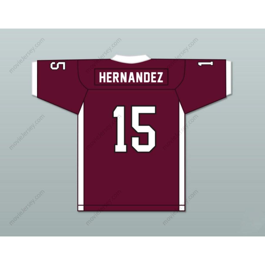 CUSTOM ANY Name Number CUSTOM AARON HERNANDEZ 15 BRISTOL CENTRAL RAMS MAROON FOOTBALL JERSEY VERSION Top Stitched S-6XL