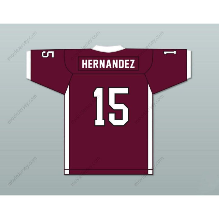 CUSTOM ANY Name Number CUSTOM AARON HERNANDEZ 15 BRISTOL CENTRAL RAMS MAROON FOOTBALL JERSEY VERSION Top Stitched S-6XL