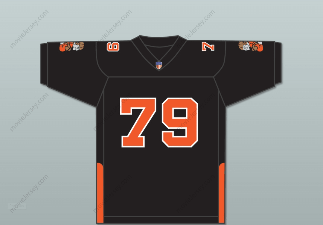 CUSTOM ANY Name Number Orc Fogteeth 79 Black Football Jersey with PatchesTop Stitched S-6XL
