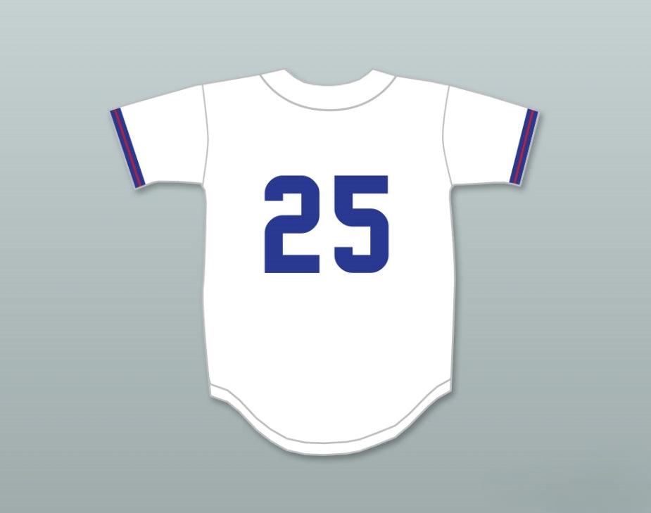 Custom Any Name Number PLAYER 25  HIGH SCHOOL WHITE BASEBALL JERSEY Top Stitched S-6XL