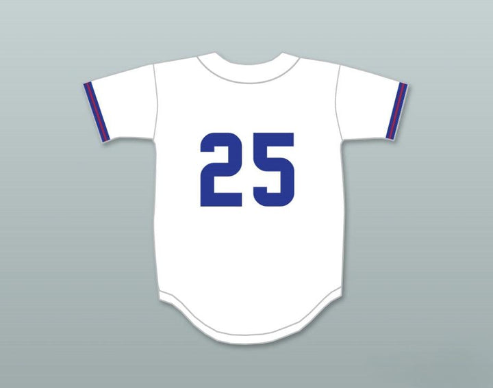 Custom Any Name Number PLAYER 25  HIGH SCHOOL WHITE BASEBALL JERSEY Top Stitched S-6XL
