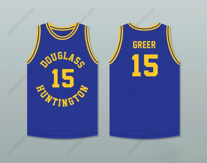 CUSTOM ANY Name Number HAL GREER 15 FREDERICK DOUGLASS JUNIOR AND SENIOR HIGH SCHOOL TIGERS BLUE BASKETBALL JERSEY 1 Top Stitched S-6XL