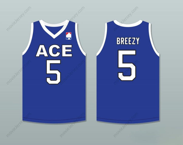 CUSTOM ANY Name Number BREEZY 5 ACE FAMILY CHARITY BLUE BASKETBALL JERSEY Top Stitched S-6XL