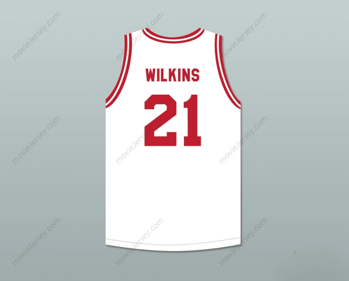 CUSTOM ANY Name Number DOMINIQUE WILKINS 21 PUSH EXCEL PRO BASKETBALL CLASSIC WHITE BASKETBALL JERSEY 1988 CHARITY EVENT Top Stitched S-6XL