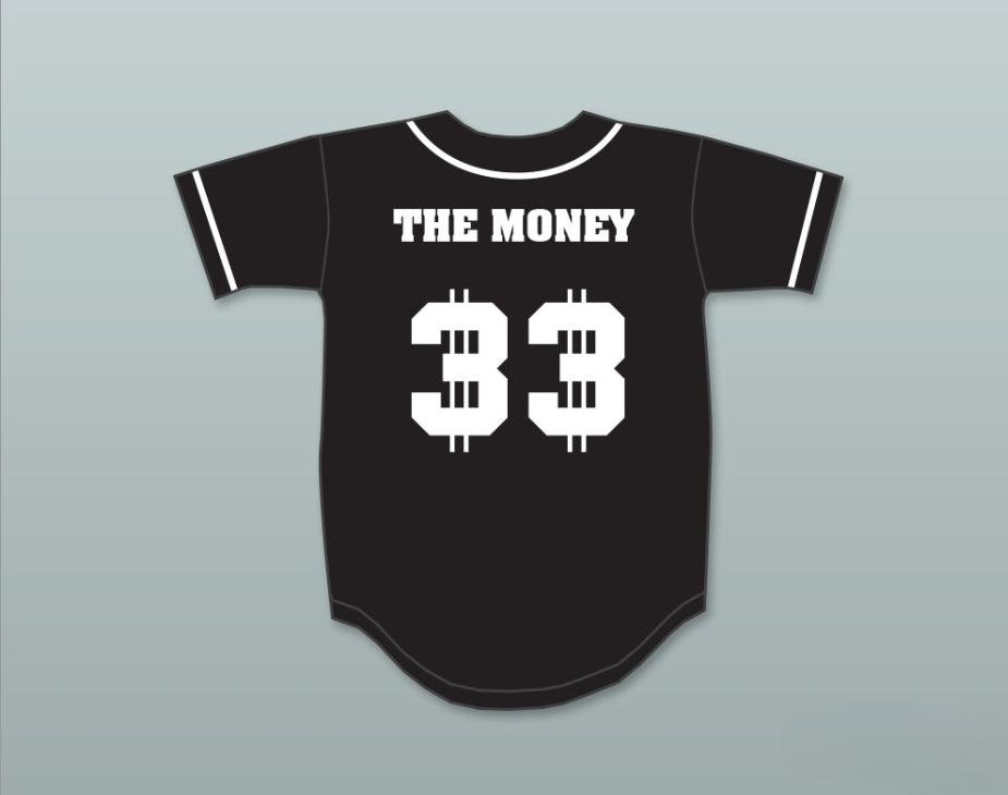 Custom Any Name Number S MCMAHON THE MONEY 33 BLACK BUTTON DOWN BASEBALL JERSEY Top Stitched S-6XL