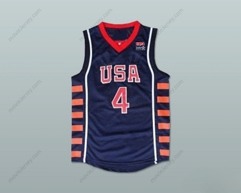 CUSTOM ANY Name Number ALLEN IVERSON 4 USA BASKETBALL JERSEY Top Stitched S-6XL