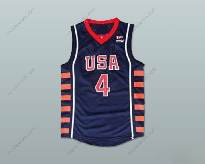 CUSTOM ANY Name Number ALLEN IVERSON 4 USA BASKETBALL JERSEY Top Stitched S-6XL