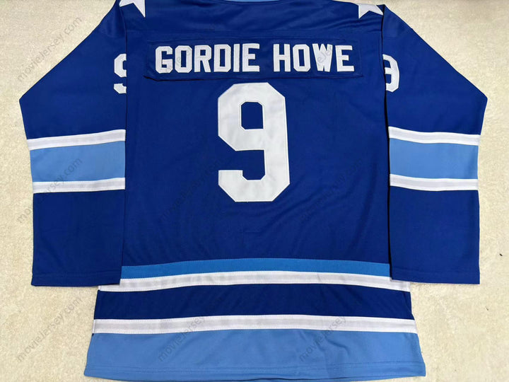 Custom Any Name Number GORDIE HOWE 9 AEROS HOCKEY JERSEY Top Stitched S-6XL