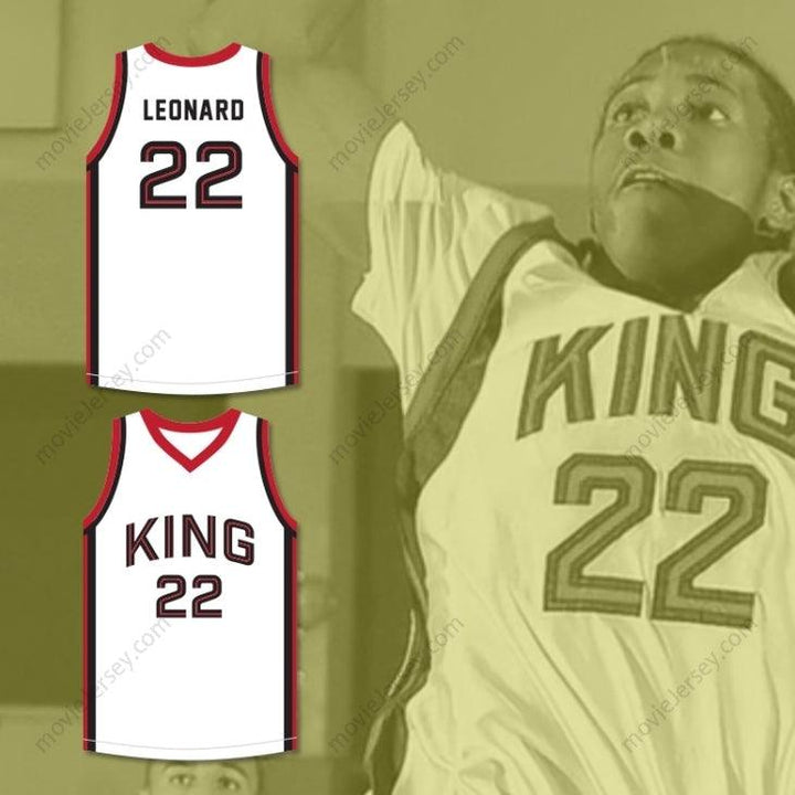 CUSTOM ANY Name Number KAWHI LEONARD 22 MARTIN LUTHER KING HIGH SCHOOL  WHITE BASKETBALL JERSEY 8 Top Stitched S-6XL