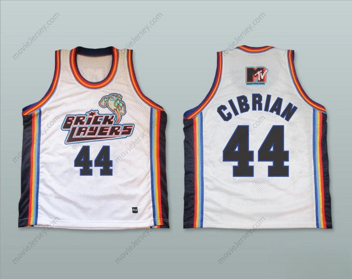 CUSTOM ANY Name Number EDDIE CIBRIAN 44 BRICKLAYERS BASKETBALL JERSEY SIXTH ANNUAL ROCK N' JOCK B-BALL JAM 1996 Top Stitched S-6XL