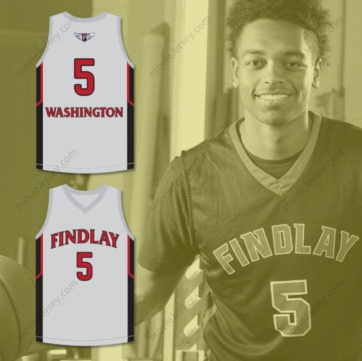 CUSTOM ANY Name Number P. J. WASHINGTON 5  PREP GRAY BASKETBALL JERSEY 2 Top Stitched S-6XL