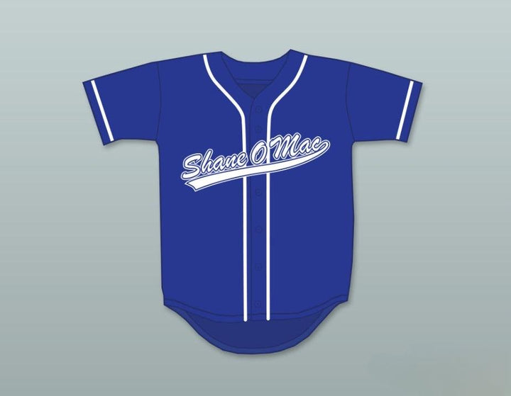 Custom Any Name Number S MCMAHON THE MONEY 33 BLUE BUTTON DOWN BASEBALL JERSEY Top Stitched S-6XL