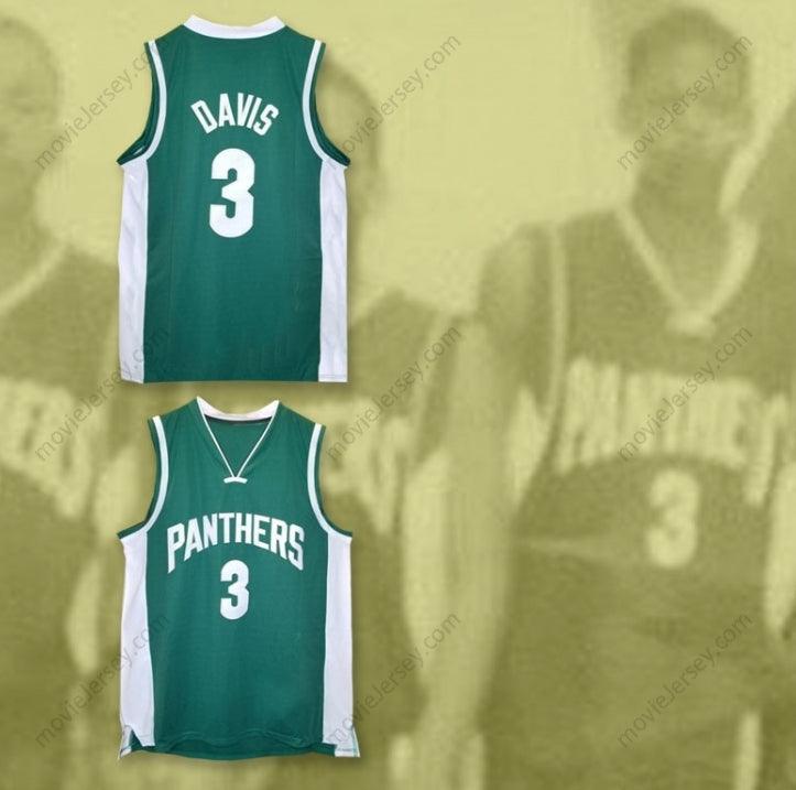CUSTOM ANY Name Number ANTHONY DAVIS 3 PANTHERS ELEMENTARY SCHOOL GREEN BASKETBALL JERSEY Top Stitched S-6XL