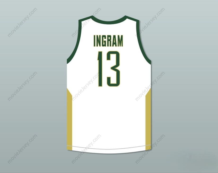 CUSTOM ANY Name Number BRANDON INGRAM 13  HIGH SCHOOL WHITE BASKETBALL JERSEY Top Stitched S-6XL