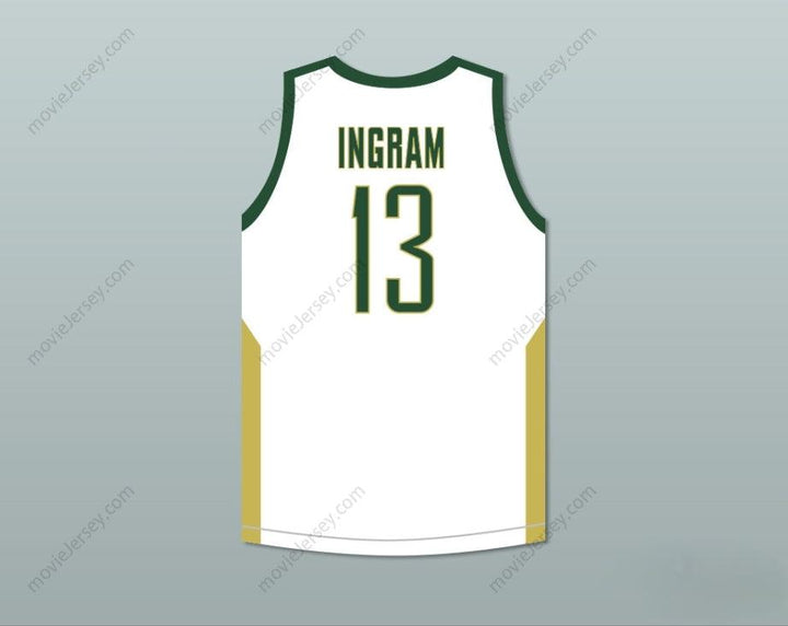 CUSTOM ANY Name Number BRANDON INGRAM 13  HIGH SCHOOL WHITE BASKETBALL JERSEY Top Stitched S-6XL