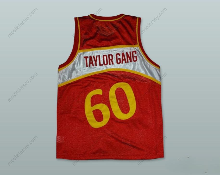 CUSTOM ANY Name Number WIZ KHALIFA 60 TAYLOR GANG RED BASKETBALL JERSEY WITH PATCH Top Stitched S-6XL