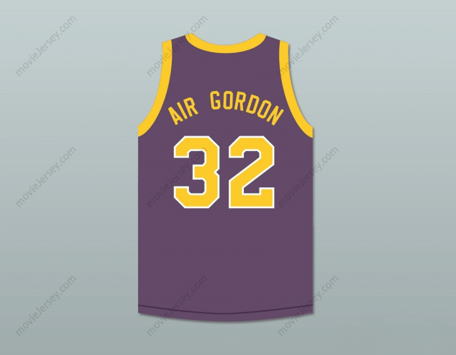 CUSTOM ANY Name Number AIR GORDON 32 PURPLE BASKETBALL JERSEY WITH MARTIN PATCH Top Stitched S-6XL