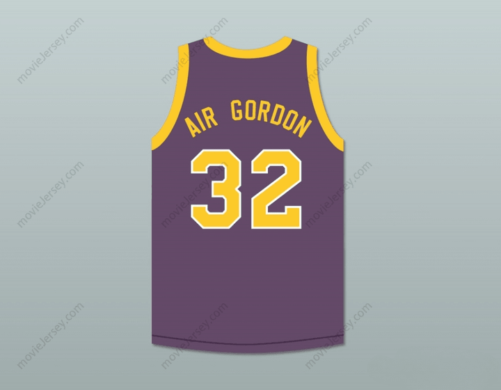 CUSTOM ANY Name Number AIR GORDON 32 PURPLE BASKETBALL JERSEY WITH MARTIN PATCH Top Stitched S-6XL