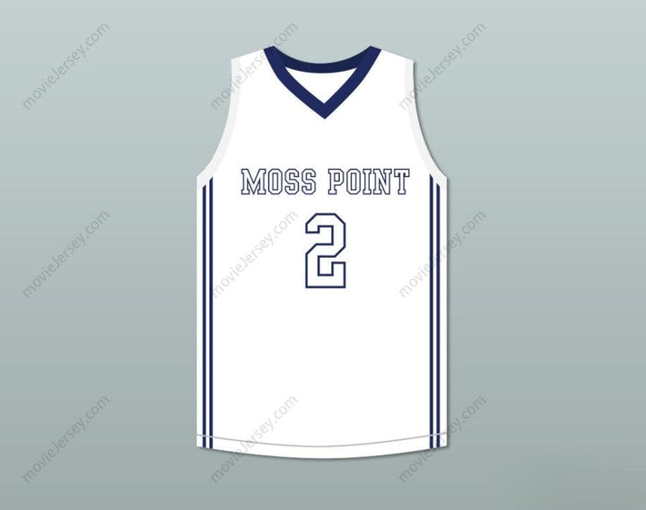 CUSTOM ANY Name Number DEVIN BOOKER 2 MOSS POINT HIGH SCHOOL WHITE BASKETBALL JERSEY 2 Top Stitched S-6XL